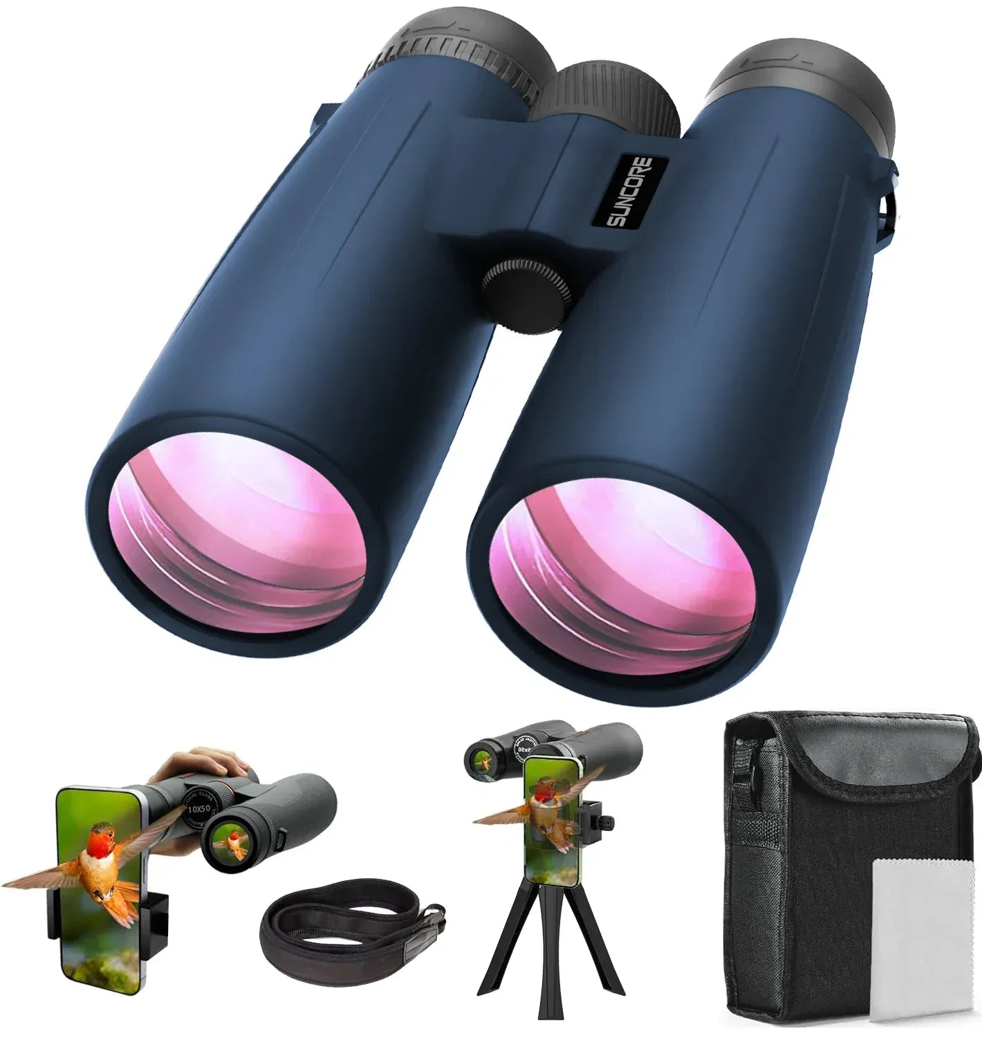 10X50 blue binoculars, beautiful in appearance, suitable for hiking, field exploration, sporting events, and starry sky observat