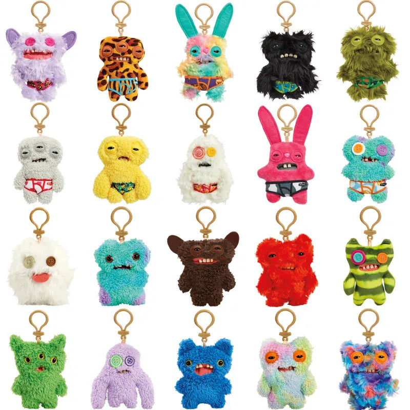 12cm Fuggler Funny Ugly Monster Plush Toys Keychain Kawaii Fuggler Monster Rabbits Cute Stuffed Peluche Dolls Pendants Gifts Kid