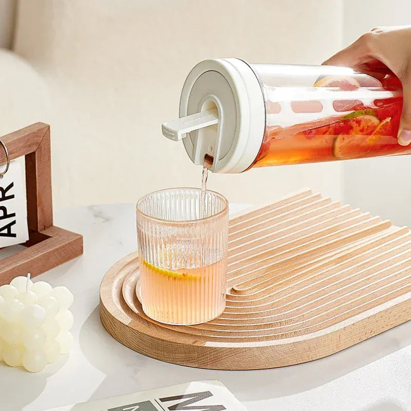 1L Manual Cold Brew Coffee Maker with Handle High-capacity Water Bottle Summer Portable Juices Tea Fruit Coffeeware Pot