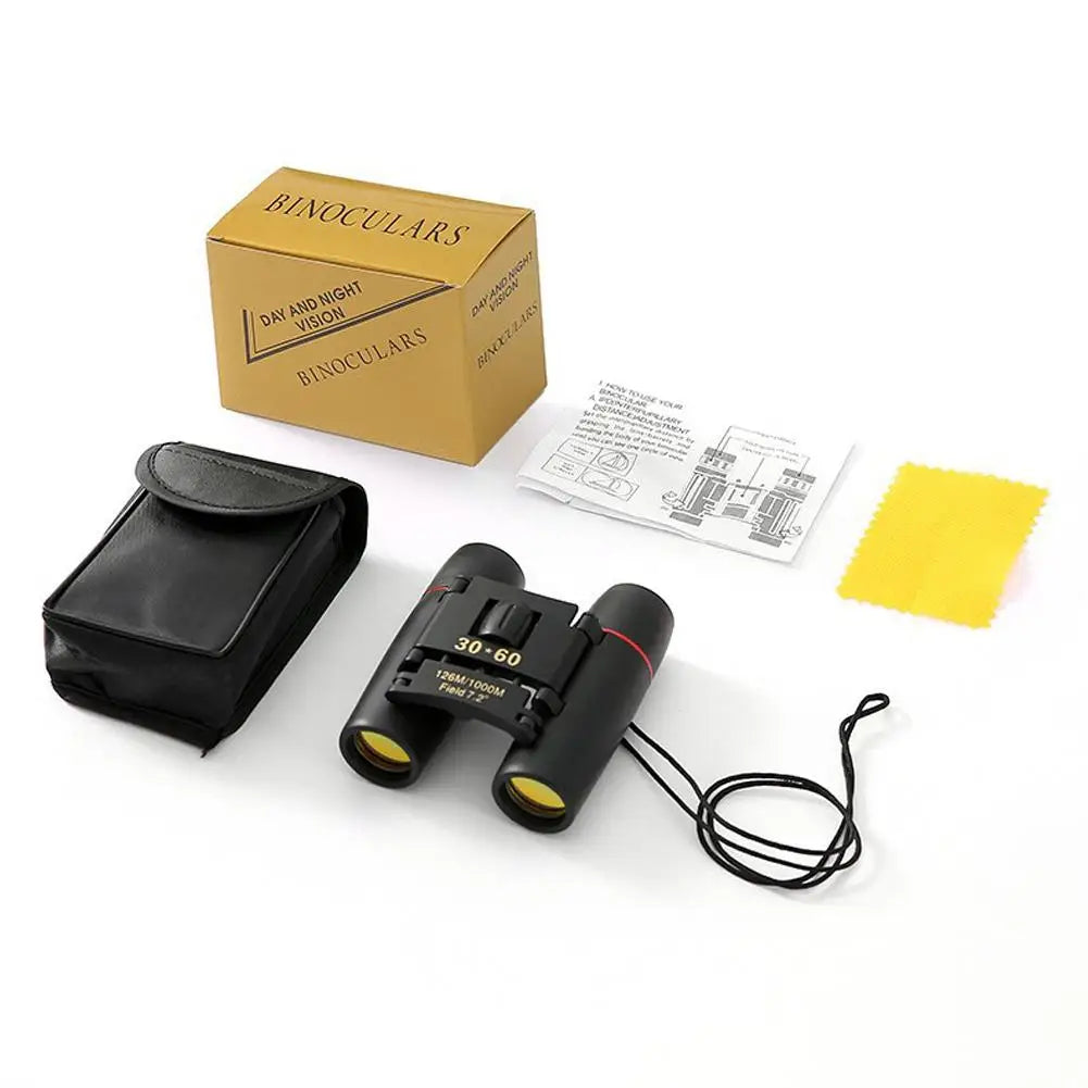 30X60 High Definition Foldable Binoculars - Outdoor High Magnification Low Light Night Vision Portable Lightweight Binoculars