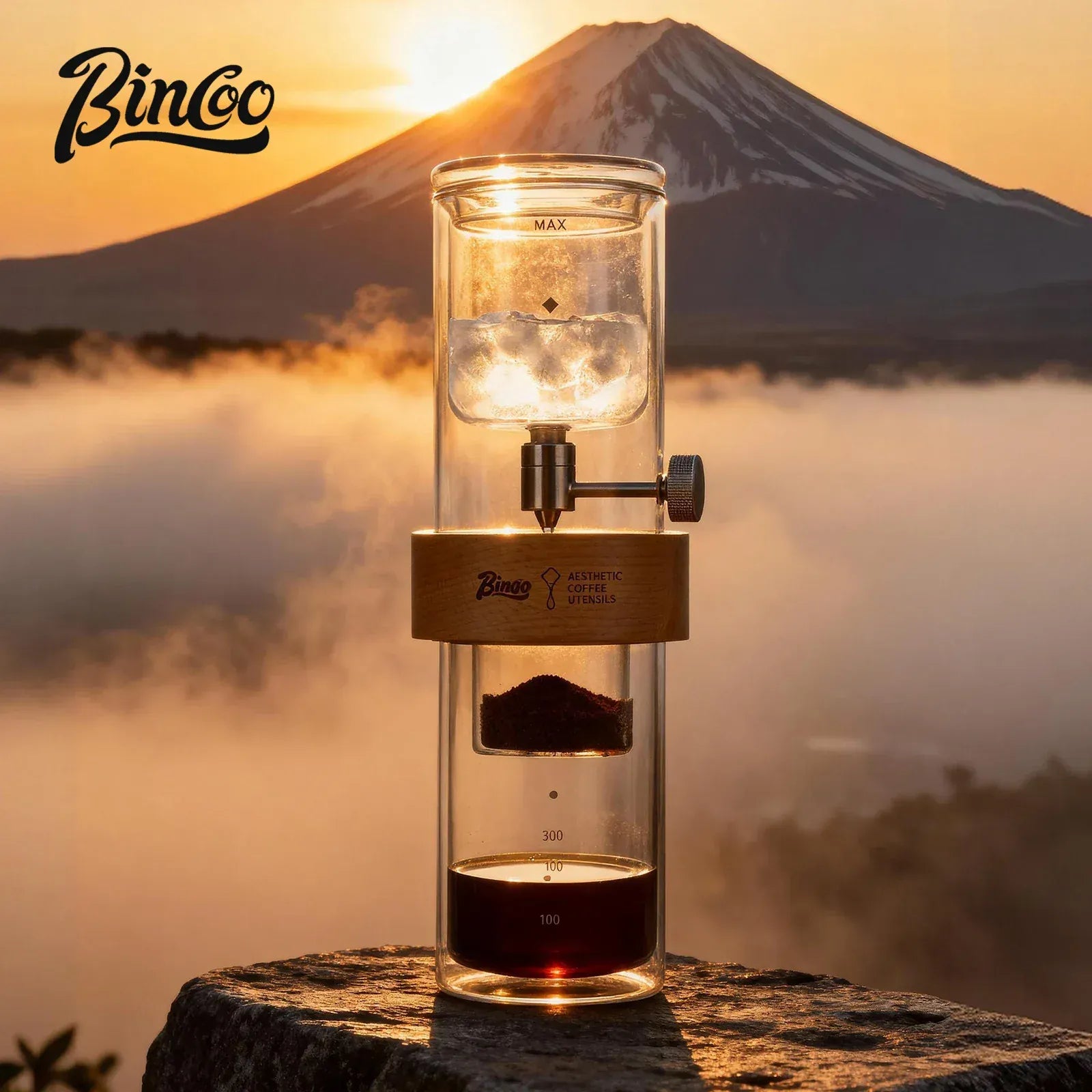 Bincoo Cold Drip Coffee Maker Double Layer Glass Design Large Capacity Use Drip Filtration System with Precision Flow Control