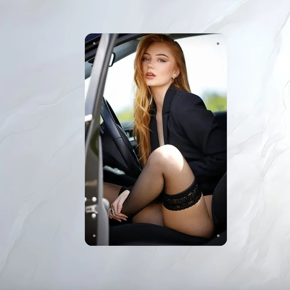 Fashion Metal Wall Art Poster - Classic Style for Home/Office/Men's Den/Cafe/Bedroom/Study, Battery-Free Easy to Hang, 12x8 Inch