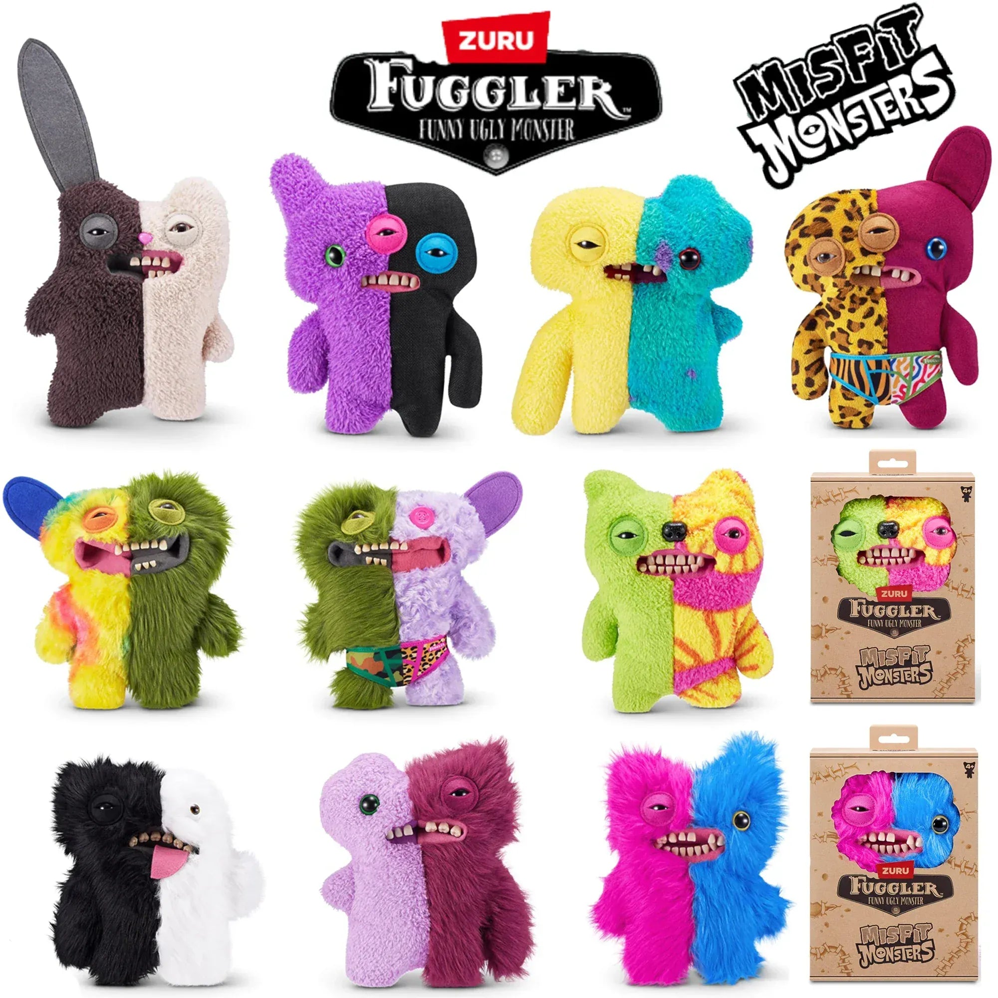 Fuggler WideEyed Tooths Monster Plush Dolls Soft Fuggler Stuffed Pants Gap Toothed McGoo‌ ‌Monstrosity Peluche Toys