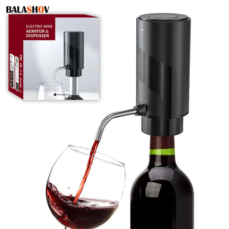 Intelligent Wine Aerator Dispenser Rechargeable One Touch Electric WineDecanter Liquor Dispenser Set Bar Party Wine Accessories
