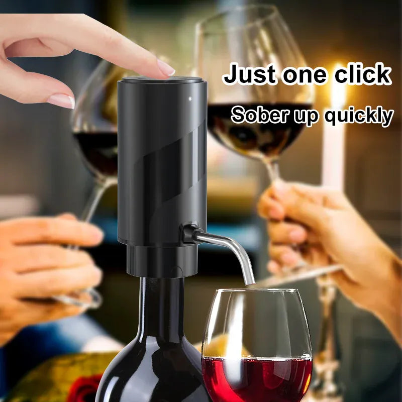 Intelligent Wine Aerator Dispenser Rechargeable One Touch Electric WineDecanter Liquor Dispenser Set Bar Party Wine Accessories