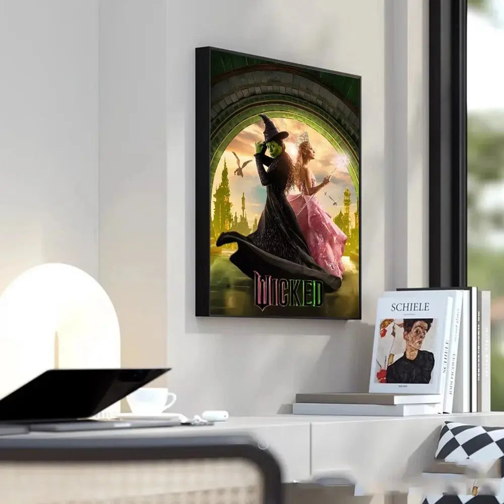 Movie Wicked 2025 Poster Poster HD art sticky wall waterproof home living room bedroom bar aesthetic decoration