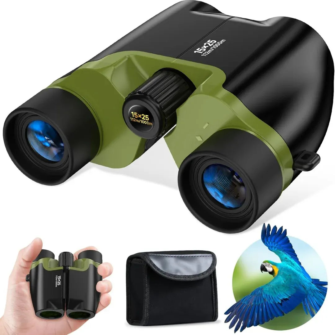 New 15x25 HD Powerful Binoculars Mini Telescope BAK4 FMC Optics Long Range For Hunting Outdoor Camping Hiking Adventure Travel