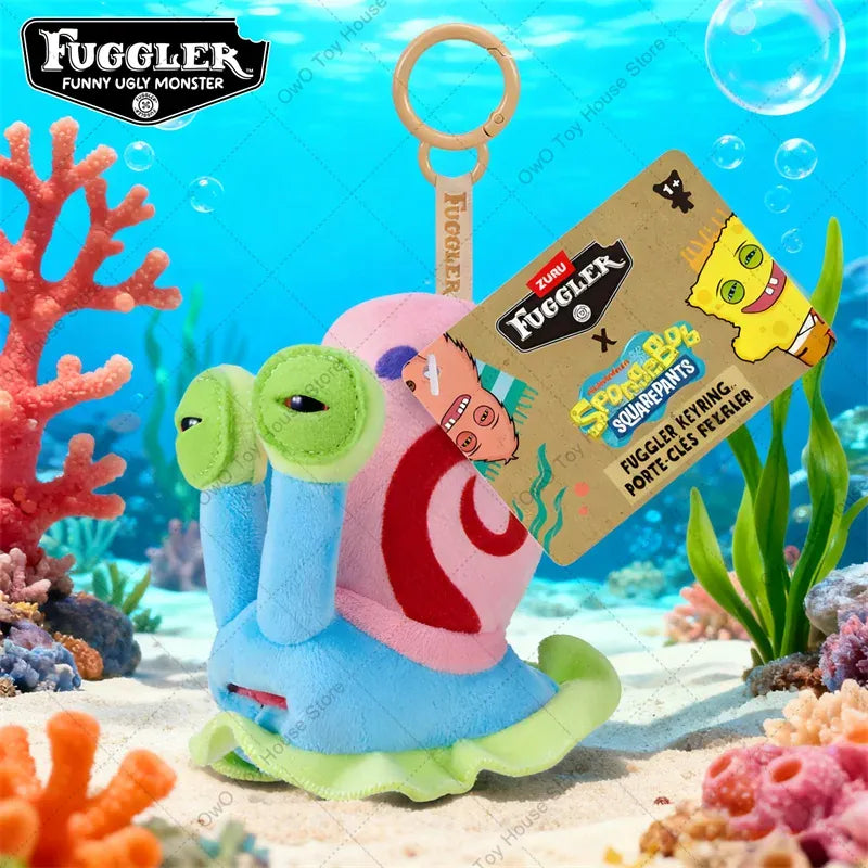 Original Fuggler Funny Ugly Teeth Monster Plush Toys Keychain Fugglers SpongeBob SquarePants Series Peluche Doll Key Rings Gifts