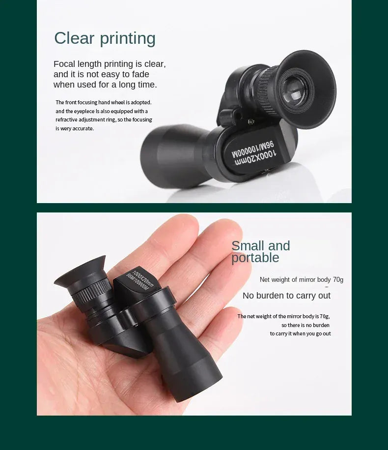 Portable high-definition monocular telescope