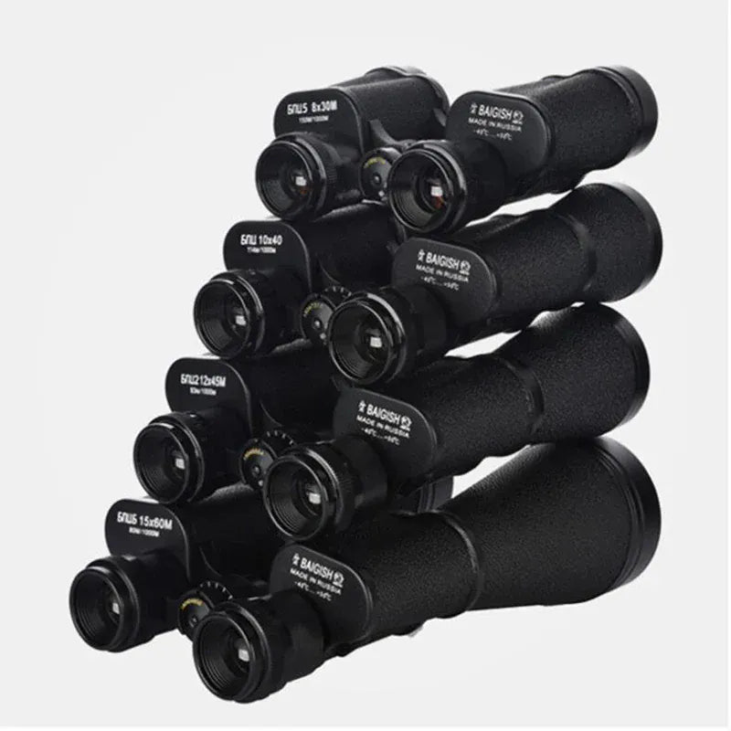 Professional Binoculars Baigish 8x30 10x40 10x50 12x4515x60 20x50 8-24x40 Powerful Military Telescope Long Range Monocular BAK4
